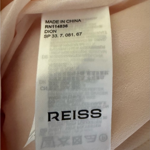 Reiss Dion Wide-Leg Cut-Out Waist Trouser Pant Jumpsuit, Pale Pink, Size 6, NWOT - Picture 13 of 15